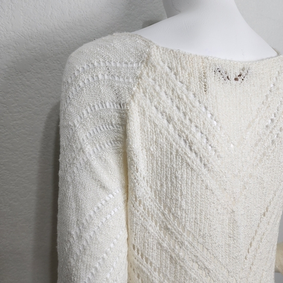 Soft Surroundings Cream Asymmetric Hem Sweater Size L - Picture 9 of 13